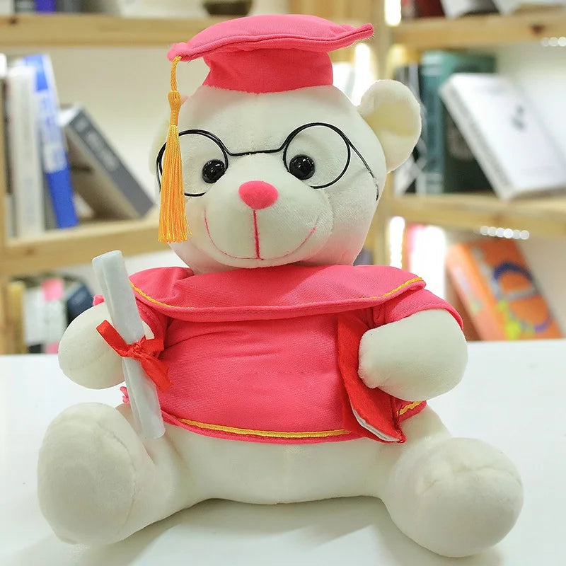 1pc 18/23cm Cute Dr. Bear Plush Toy Stuffed Soft Kawaii Teddy bear Animal Dolls Graduation Gifts for Kids Children Girls