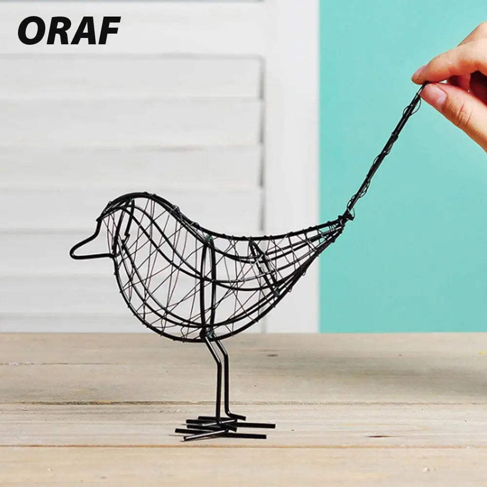 Artificial Metal Wire Iron Bird Model Miniature Figurines Home Decoration Craft Contemporary Wedding Birthday Gift For Friends