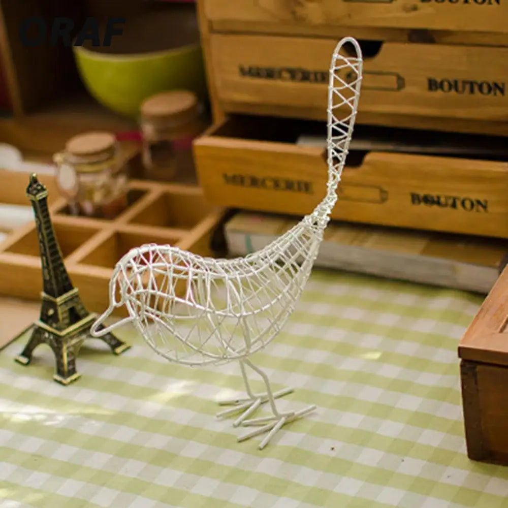 Artificial Metal Wire Iron Bird Model Miniature Figurines Home Decoration Craft Contemporary Wedding Birthday Gift For Friends