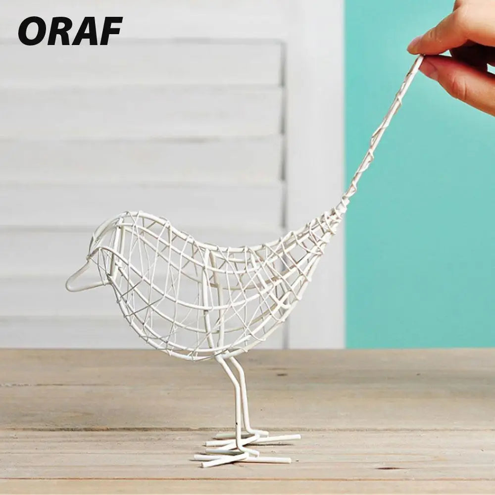 Artificial Metal Wire Iron Bird Model Miniature Figurines Home Decoration Craft Contemporary Wedding Birthday Gift For Friends