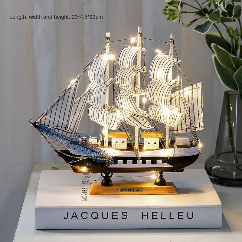 New Wooden Sailboat Model Office Living Room Decoration Crafts Nautical Decoration Creative Model Home Decoration Birthday Gift