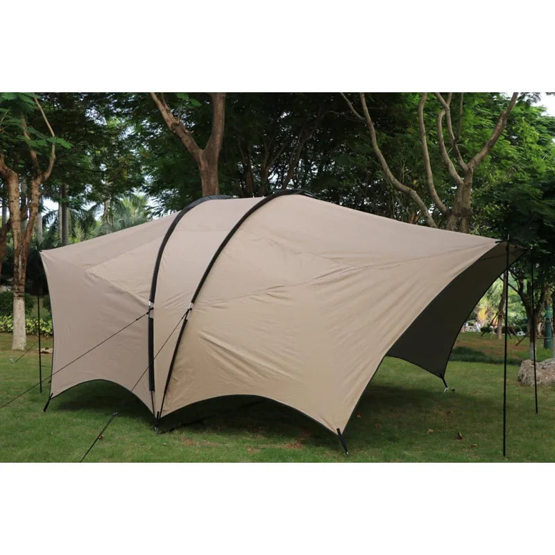 Double Frame Rods Outdoor Sunshade Awning, Anti-Ultraviolet, Super Large, Habi Military Tent, Canopy Beach, Living Room Cooking