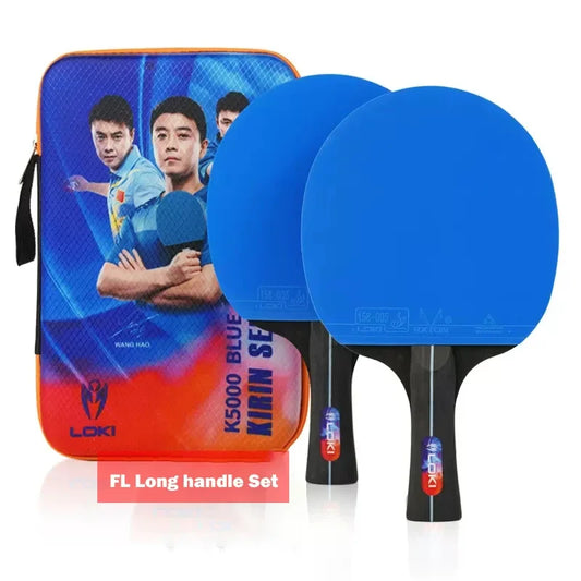 LOKI K5000 Table Tennis Racket Set 2pcs Home Entertainment PingPong Rackets with Blue Color Ping Pong Rubber