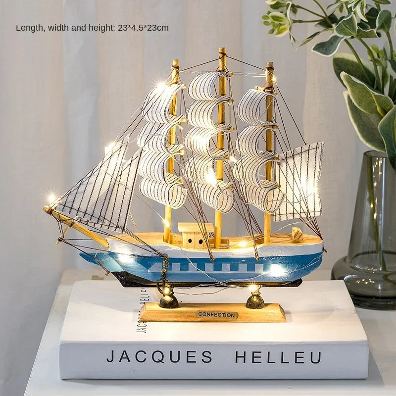 New Wooden Sailboat Model Office Living Room Decoration Crafts Nautical Decoration Creative Model Home Decoration Birthday Gift