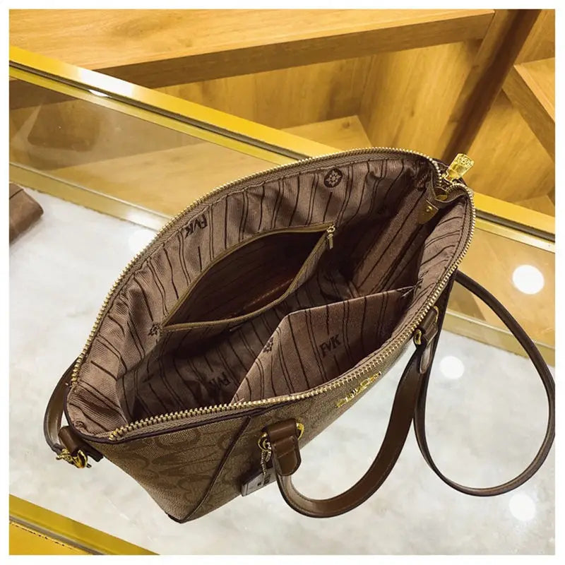 Popular women's shoulder bag leather high-end handbags women's large-capacity handbags brand-name women's messenger bag