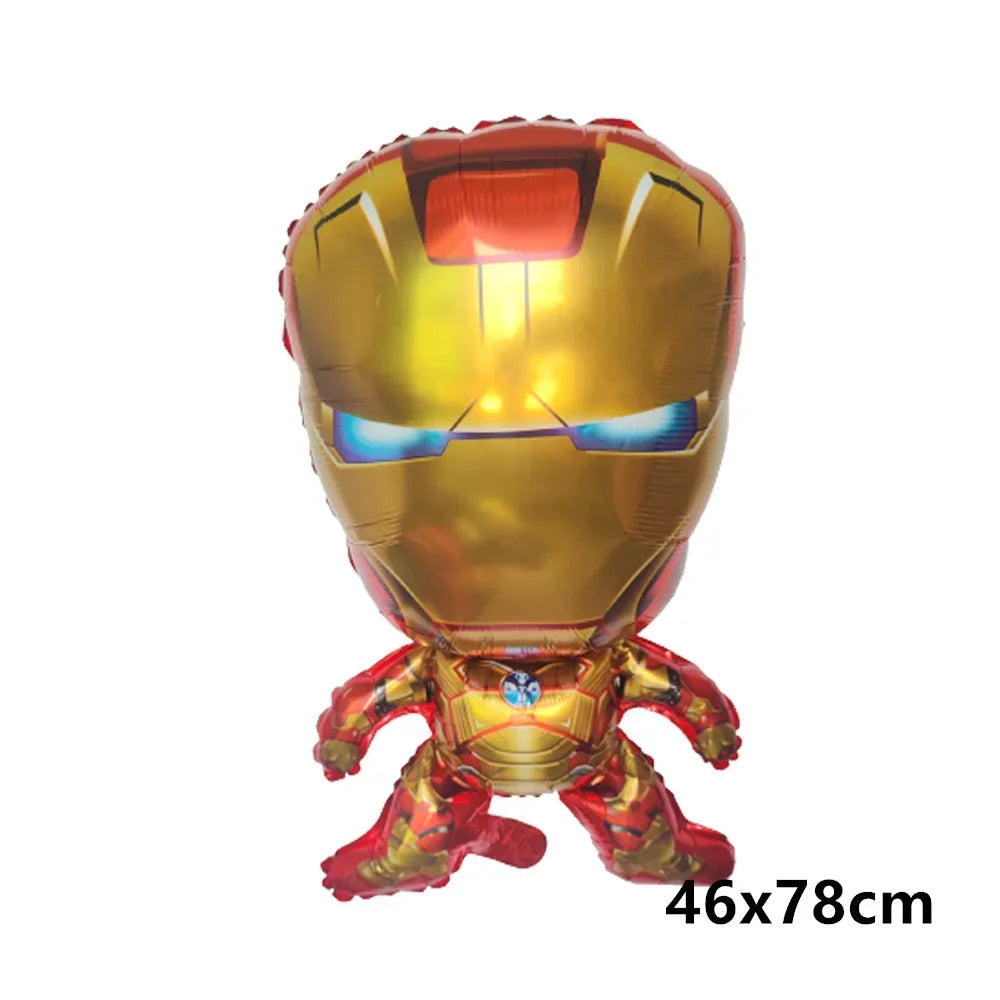 Big 3D Spiderman Balloons For Birthday Iron Man Foil Balloon Hulk Boy Baby Shower Party Decor Superhero Children Tnflatable Toy