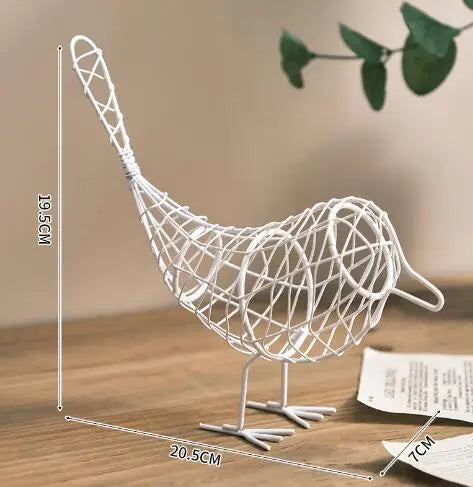 Artificial Metal Wire Iron Bird Model Miniature Figurines Home Decoration Craft Contemporary Wedding Birthday Gift For Friends