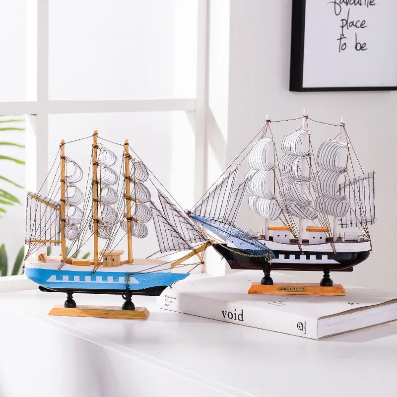 New Wooden Sailboat Model Office Living Room Decoration Crafts Nautical Decoration Creative Model Home Decoration Birthday Gift