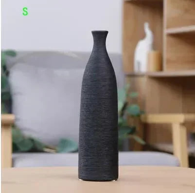 Simple Modern Black White Ceramic Vase Accessories Crafts Home Livingroom Table Figurines Decoration Office Furnishing Ornaments