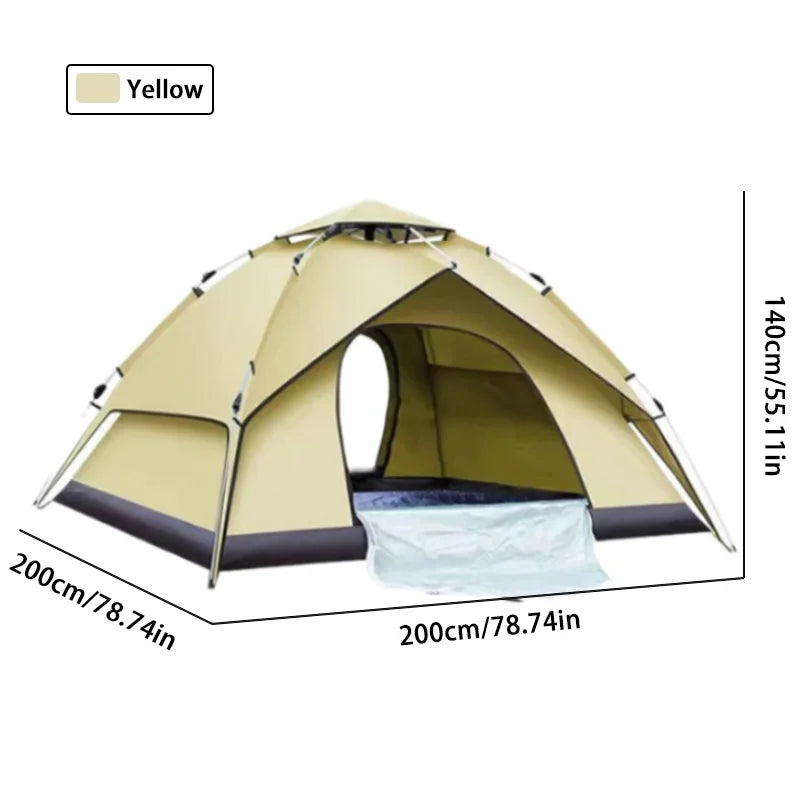 Outdoor Tent Camping Automatic Tent One Touch Waterproof Roof Top Tents Double Door 3Person Tent Outdoor Beach Fish Shelter Tent