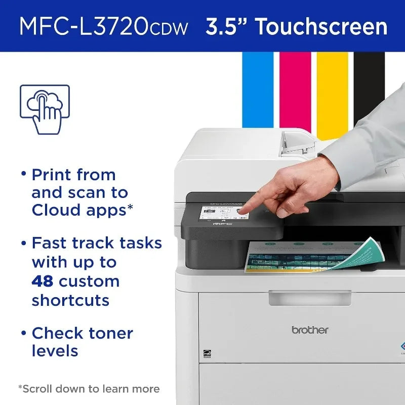 Brother MFC-L3720CDW Wireless Digital Color All-in-One Printer with Laser Quality Output, Copy, Scan, Fax, Duplex