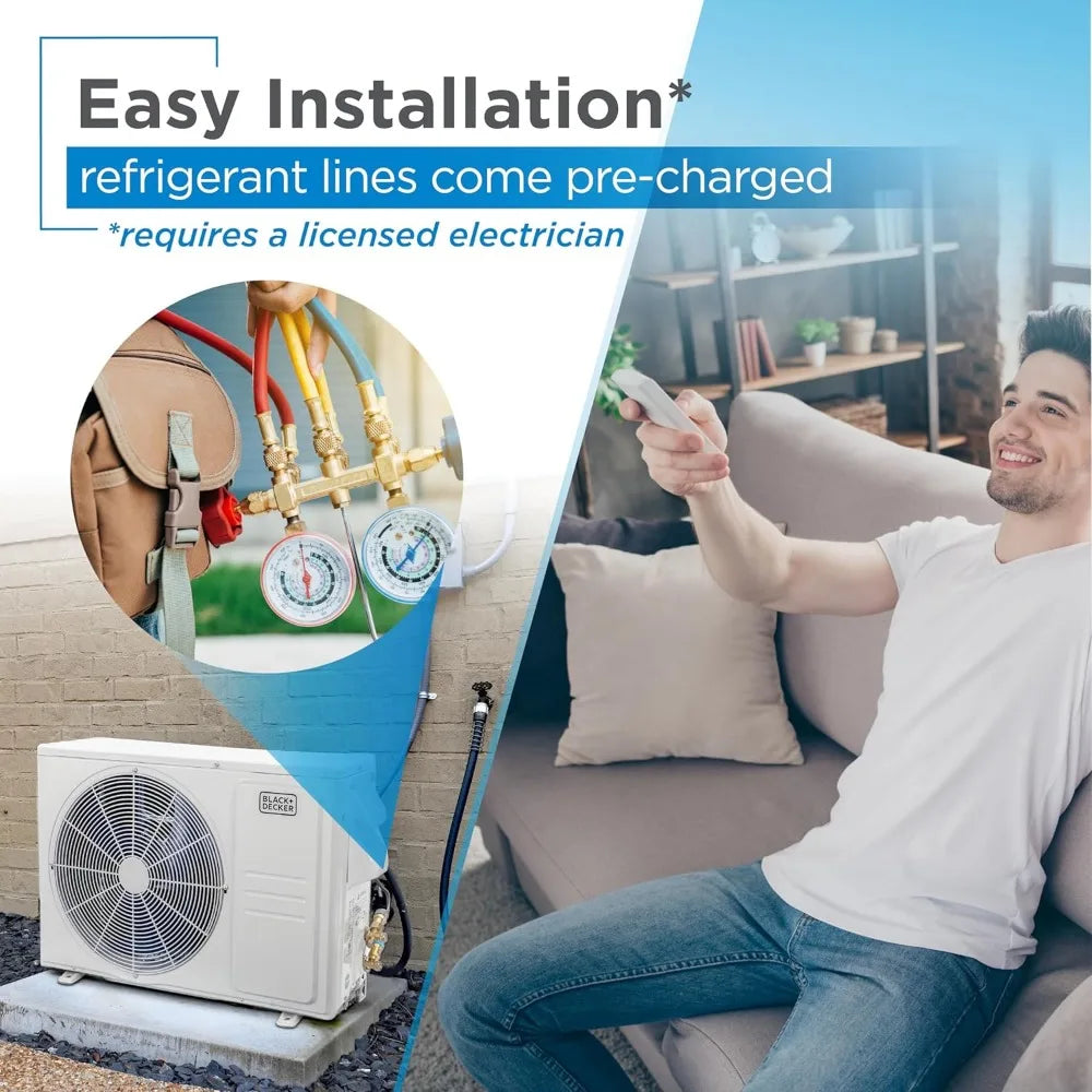 12,000 BTU Inverter Mini Split Air Conditioner with Heat Pump, Ductless Mini-Split Inverter Air Conditioner Cools & Heats