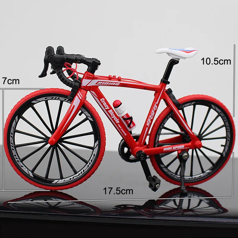 Crazy Magic Finger Bike Alloy Bicycle Model 1:10 Simulation Bicycle Bend Road Mini Racing Toys Adult Collection Gifts