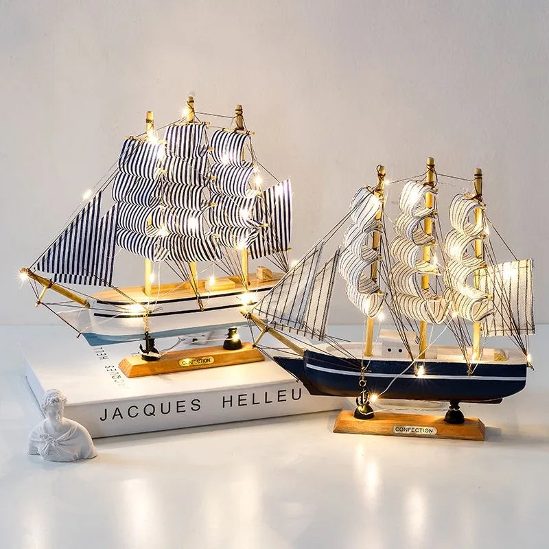 New Wooden Sailboat Model Office Living Room Decoration Crafts Nautical Decoration Creative Model Home Decoration Birthday Gift