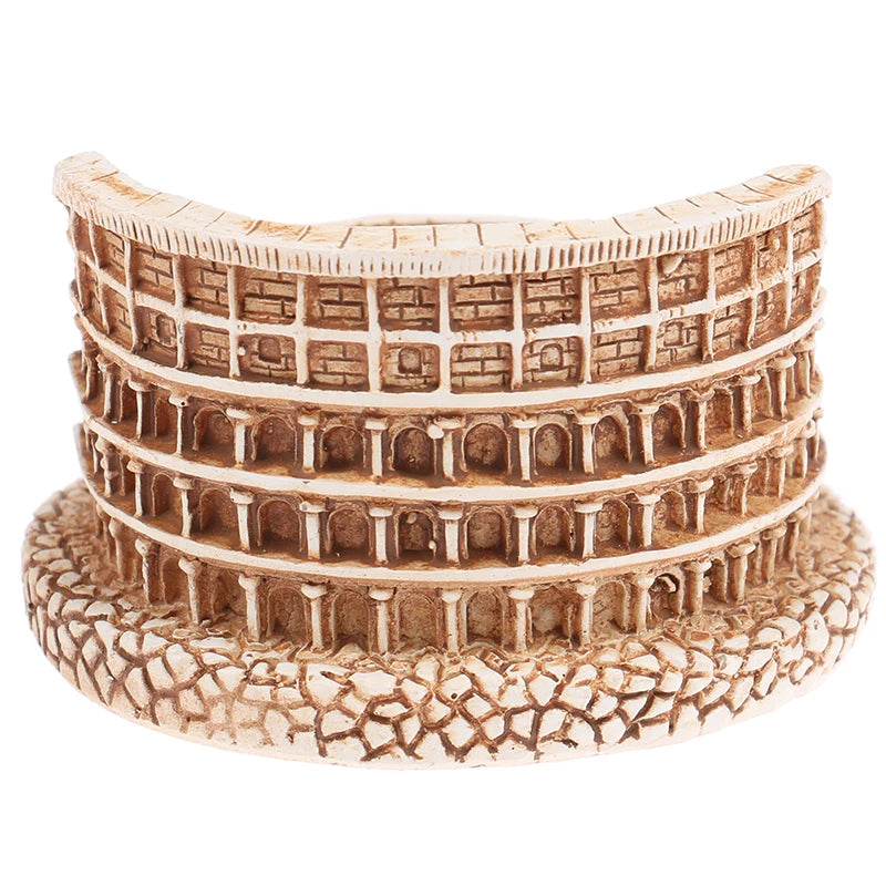 Simulation Ancient Rome Colosseum Resin Mini Statue Sand Table Building Desktop Decoration Classical Architecture Sculpture