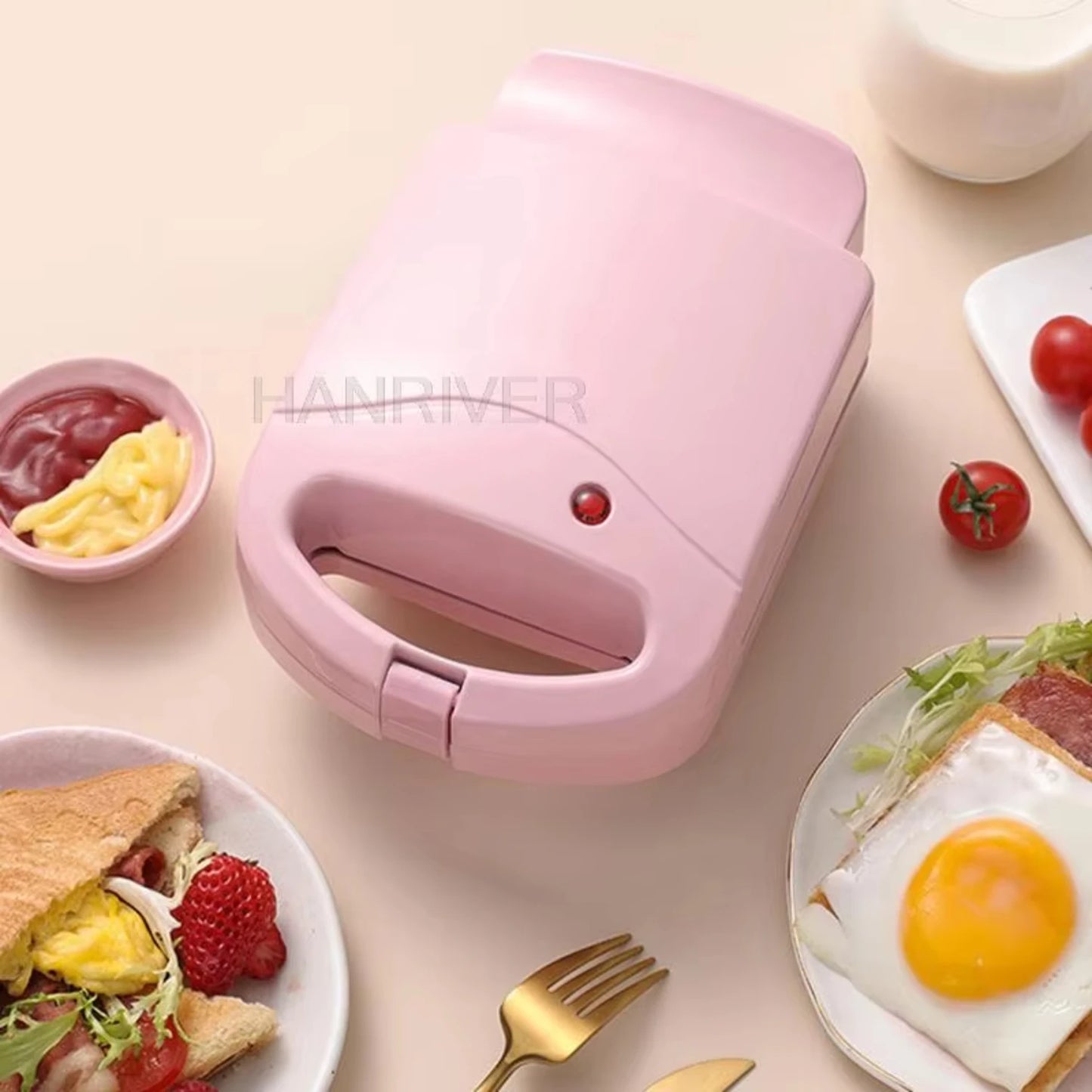 220V Multifunctional Sandwich Maker Breakfast Machine with Egg Cake Oven Waffle Toaster - 650W