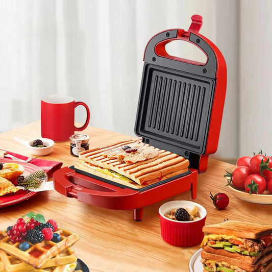 220V Multifunctional Sandwich Maker Breakfast Machine with Egg Cake Oven Waffle Toaster - 650W