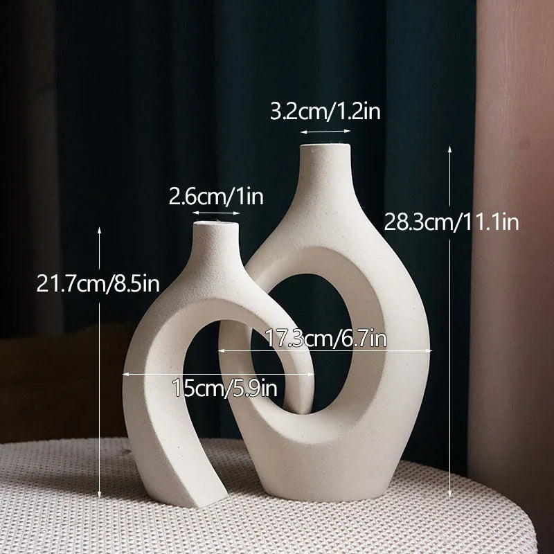 CAPIRON 21cm 28cm Large Luxury Decorative Ceramic Vase Home Decor Accessorie Nordic Flower Interior Living Room Tabletop Modern