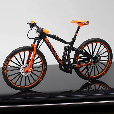 Crazy Magic Finger Bike Alloy Bicycle Model 1:10 Simulation Bicycle Bend Road Mini Racing Toys Adult Collection Gifts