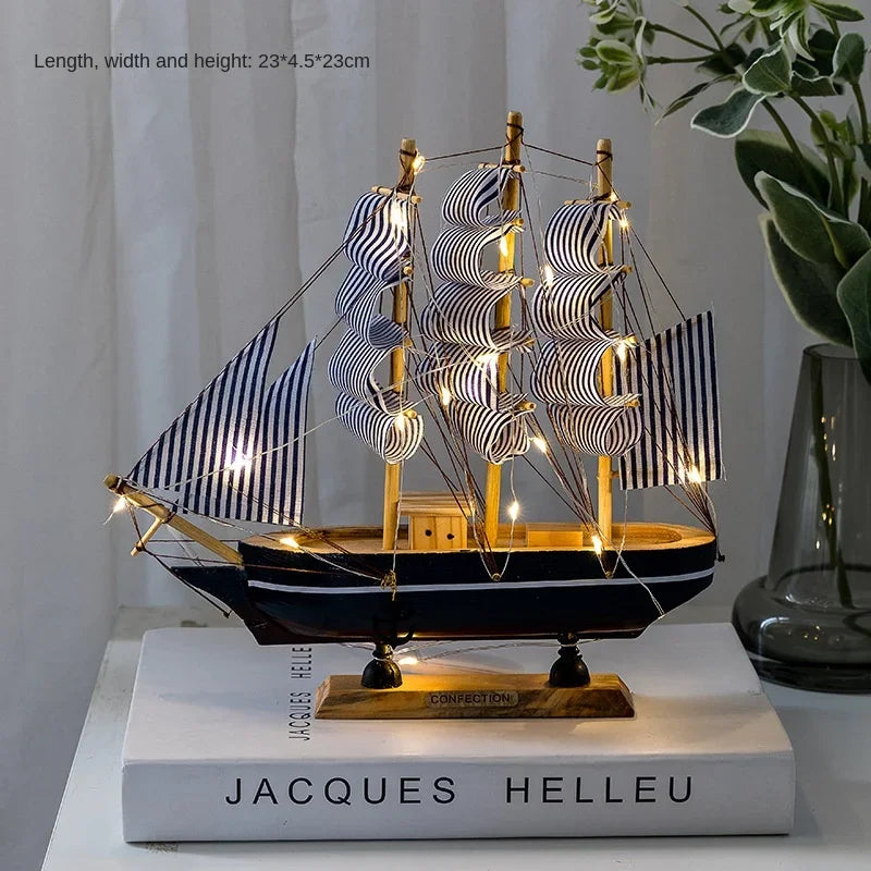 New Wooden Sailboat Model Office Living Room Decoration Crafts Nautical Decoration Creative Model Home Decoration Birthday Gift