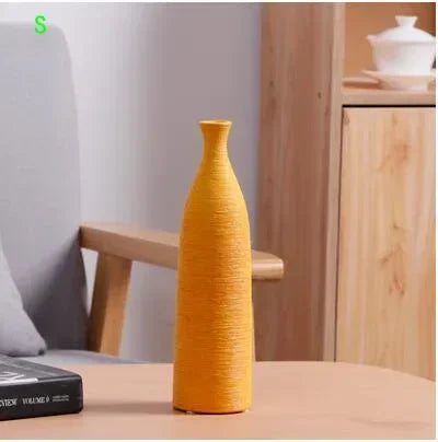 Simple Modern Black White Ceramic Vase Accessories Crafts Home Livingroom Table Figurines Decoration Office Furnishing Ornaments