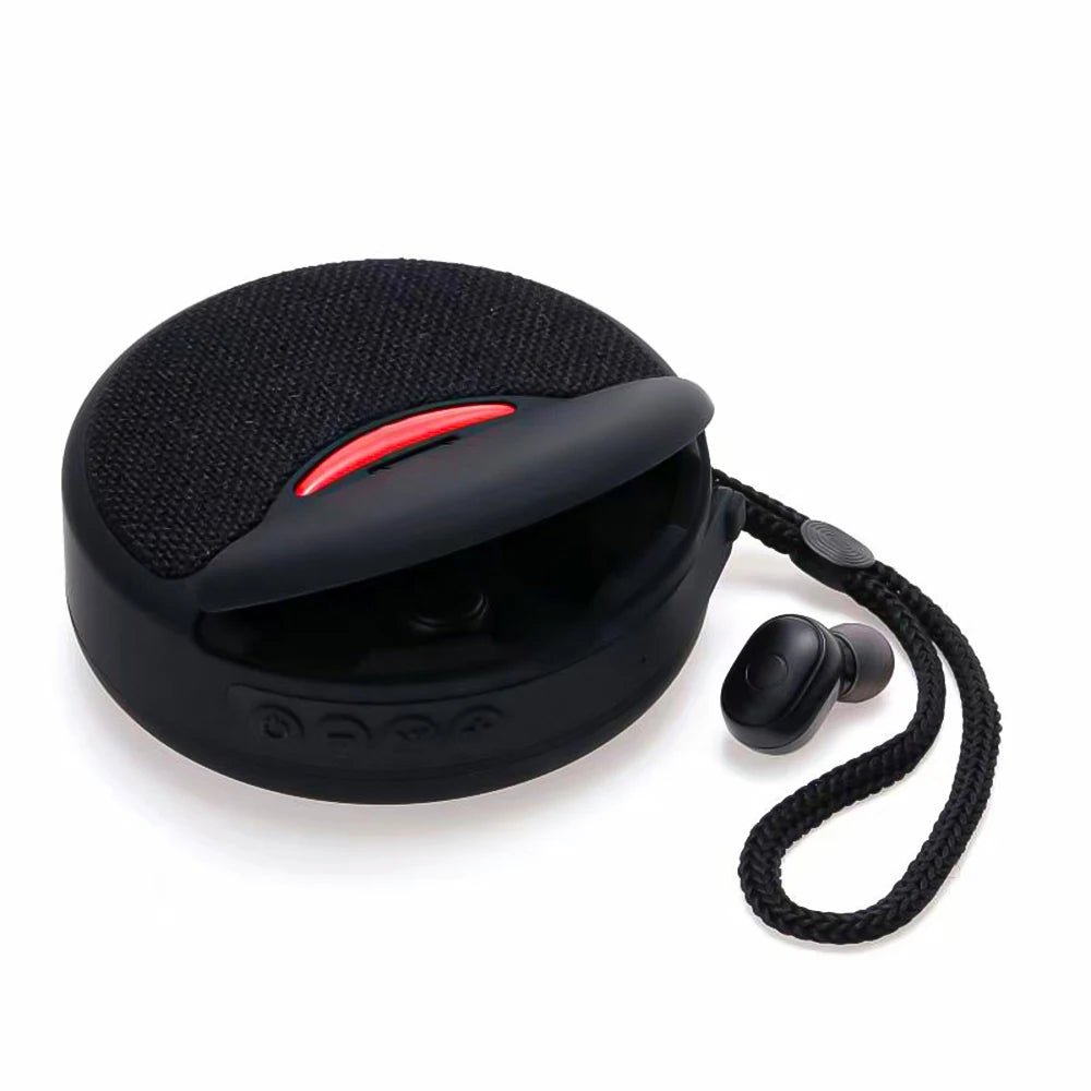 TG808 Mini Wireless Bluetooth Speaker Wireless Earphone Two-in-one TWS Subwoofer Stereo Hands-free Multi-function / TF Card / FM