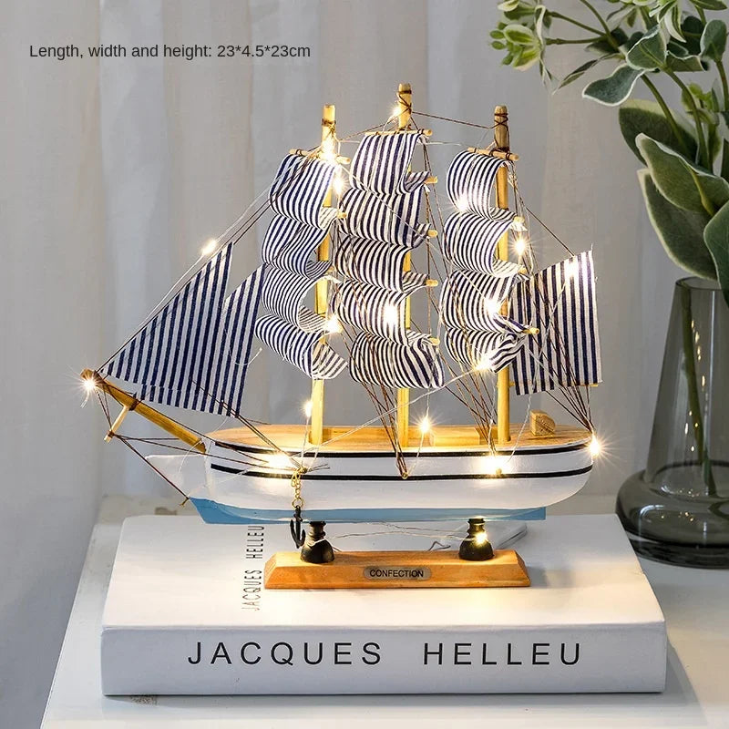 New Wooden Sailboat Model Office Living Room Decoration Crafts Nautical Decoration Creative Model Home Decoration Birthday Gift