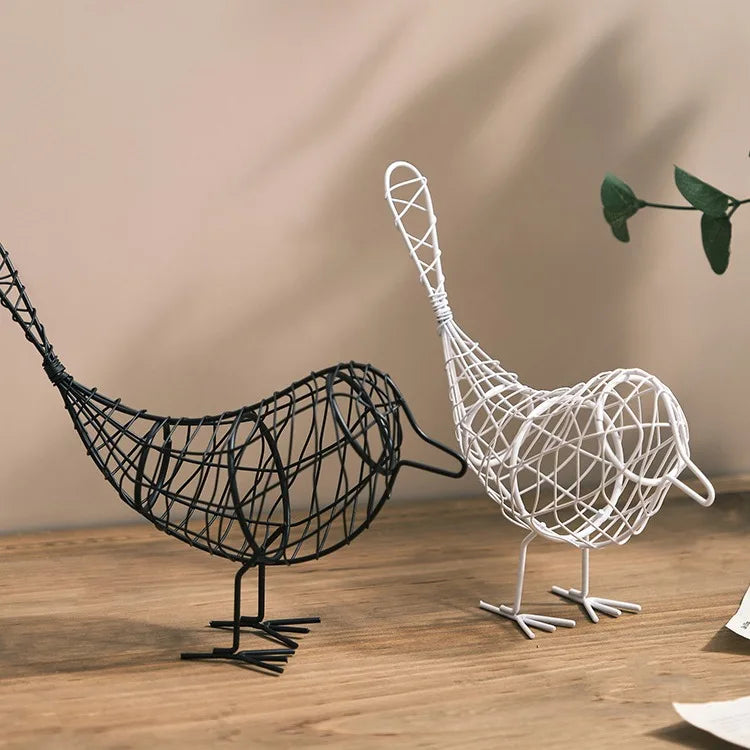 Artificial Metal Wire Iron Bird Model Miniature Figurines Home Decoration Craft Contemporary Wedding Birthday Gift For Friends