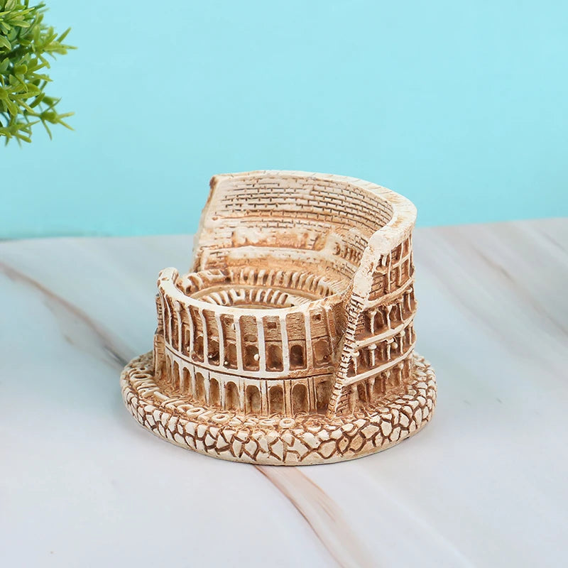 Simulation Ancient Rome Colosseum Resin Mini Statue Sand Table Building Desktop Decoration Classical Architecture Sculpture