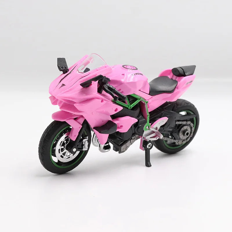 1:18 Ninja hx816 H2R Diecast Motorcycle Model Workable Shork-Absorber Toy For Children Gifts Toy Decoration