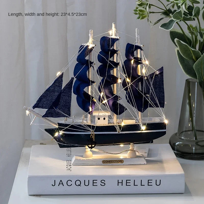 New Wooden Sailboat Model Office Living Room Decoration Crafts Nautical Decoration Creative Model Home Decoration Birthday Gift