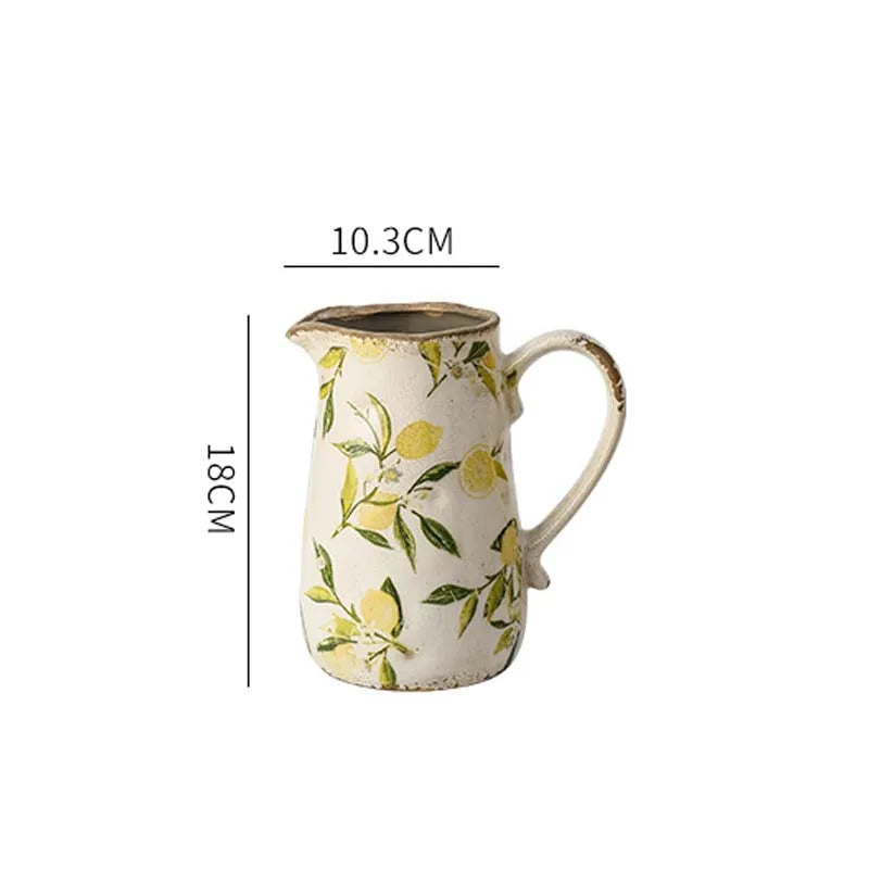 Ceramic Vase For Home Decoration Nordic Decorative Ornament Hydroponic Plant Breeding Station Retro Flowervase Table Accessories