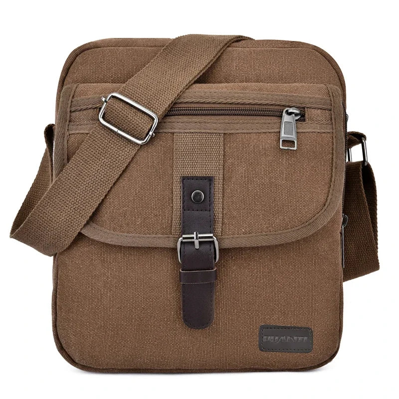 Men's Travel Bag Canvas Casual Shoulder Crossbody Bags Hight Qualtiy Outdoor Bags Men Wearable Retro Zipper Sling Bag