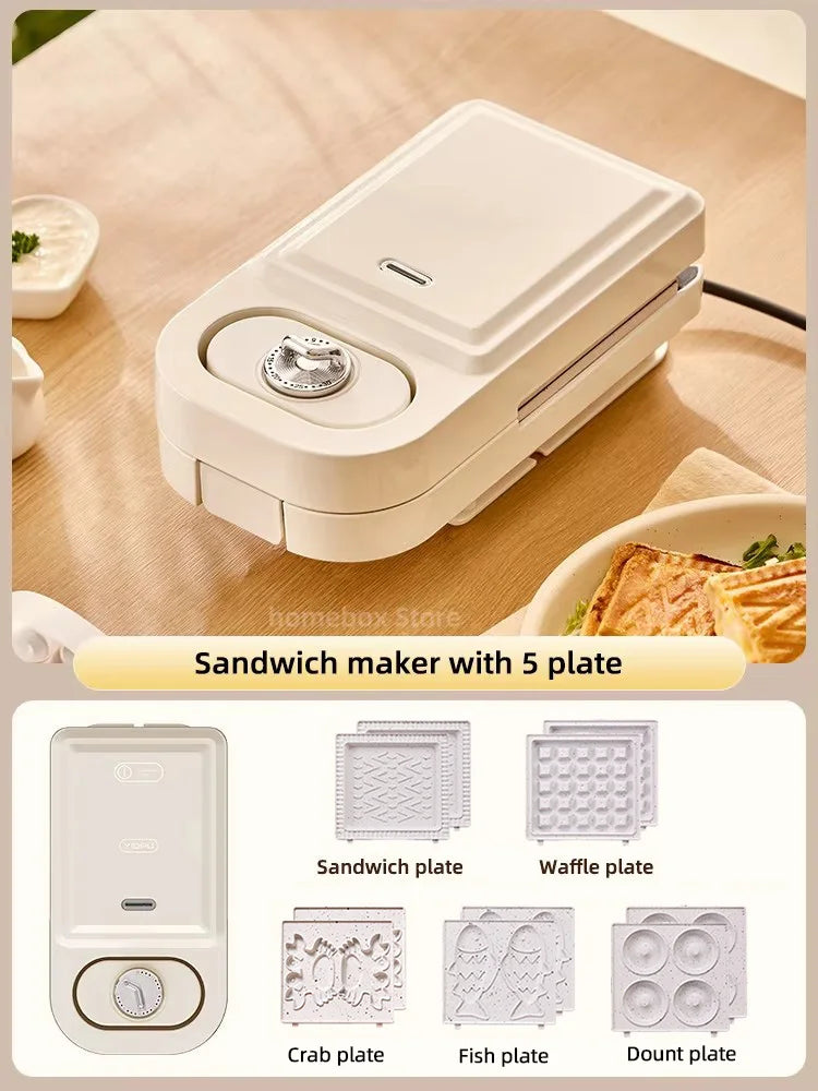 Electric Sandwich Maker Multifunctional Waffle Machine Toaster Baker Breakfast Machine Takoyaki Pancake Donuts Sandwichera 220V