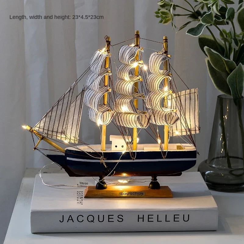 New Wooden Sailboat Model Office Living Room Decoration Crafts Nautical Decoration Creative Model Home Decoration Birthday Gift