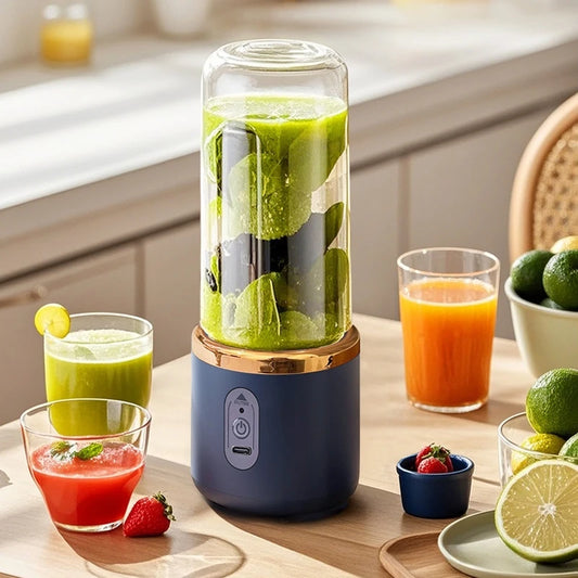 Portable Electric  Juicer Cup Mini Shakes Smoothies Blender USB 400ML Traveling Fruit Juicer Cup Hand Fruit Blender Juicing Cup