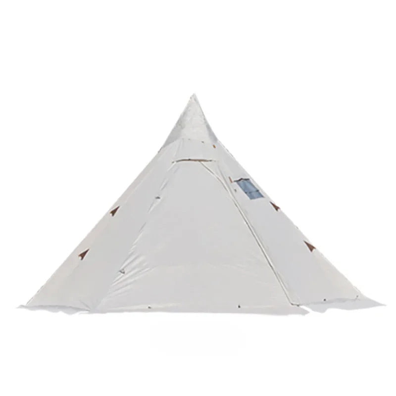 Pyramid Tent Indian Shelter Rainstorm Outdoor Camping Pointed Yurt with Chimney Hole Front And Rear Doors Windproof Luxury