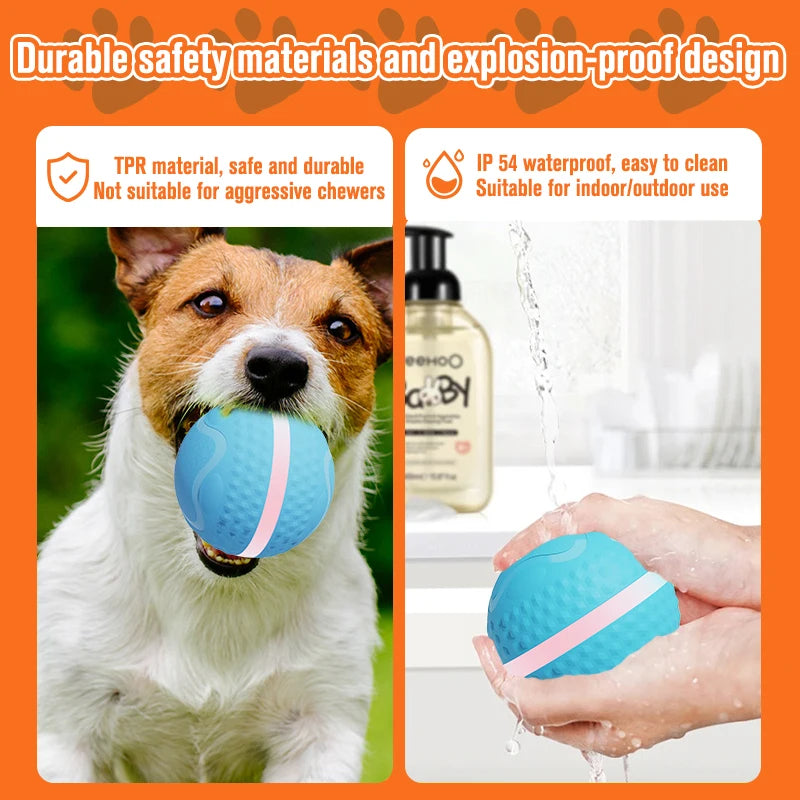 Rechargeable Interactive Dog Ball Electric Pet Toy Ball Cat Dog Chew Training Ball Smart Moving Bouncing Rolling Magic Ball