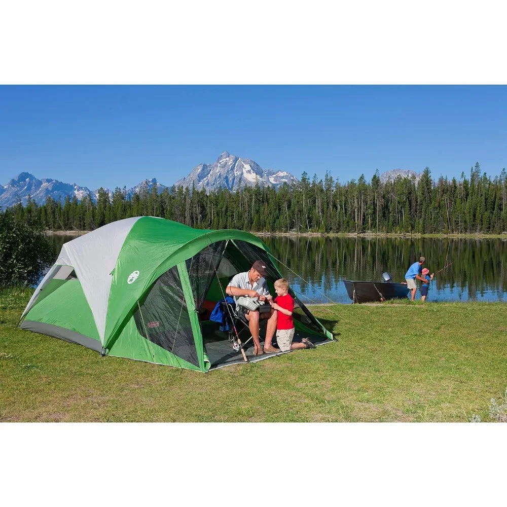 Evanston Screened Camping Tent, 6 Person Weatherproof Tent with Roomy Interior Includes Rainfly, Carry Bag, Easy Setup