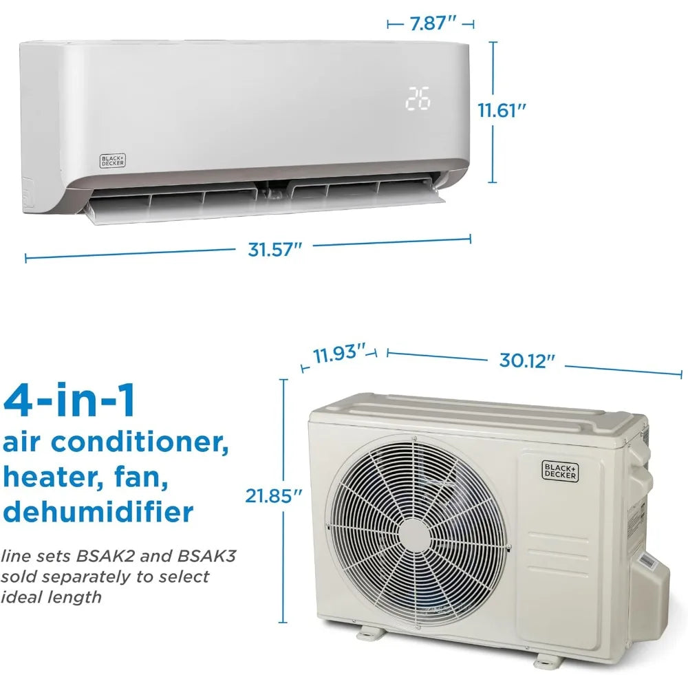 12,000 BTU Inverter Mini Split Air Conditioner with Heat Pump, Ductless Mini-Split Inverter Air Conditioner Cools & Heats