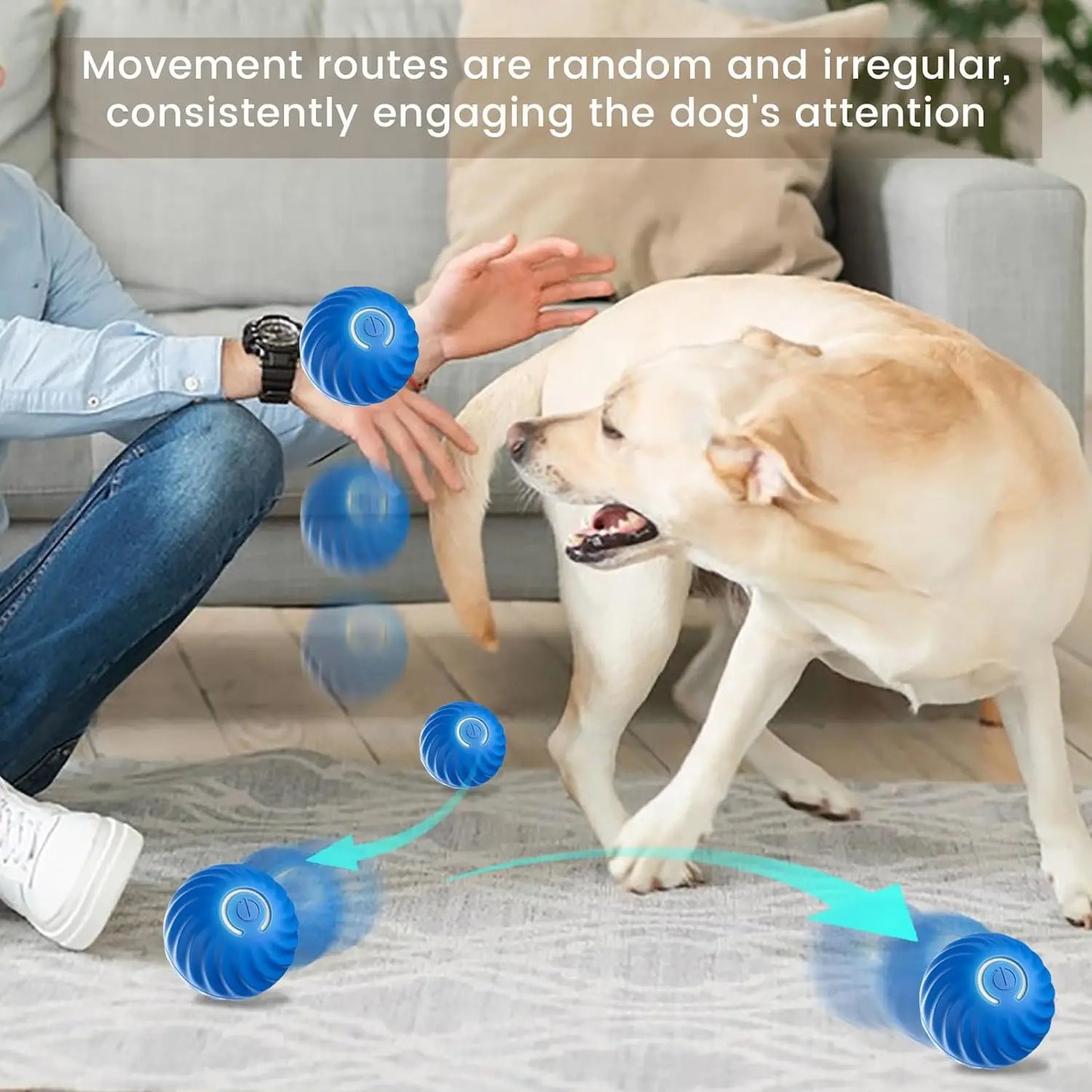 Durable Active Rolling Wicked USB Rechargeable Balls Moving Bouncing Rotating Ball Interactive Pet Toys Dog Balls