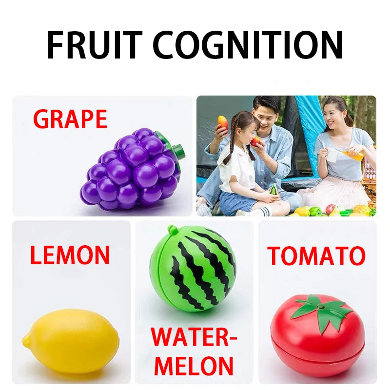 Cutting Play Food Toy for Kids Kitchen Pretend Fruit &Vegetables Accessories  Educational Toy Food kit for Toddler Children Gift