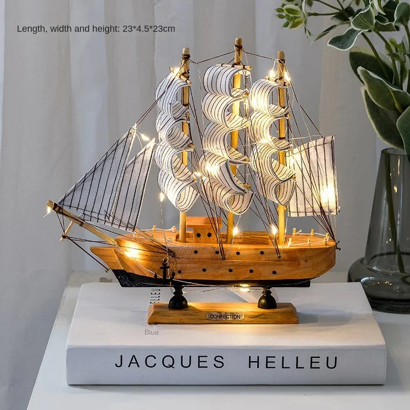 New Wooden Sailboat Model Office Living Room Decoration Crafts Nautical Decoration Creative Model Home Decoration Birthday Gift