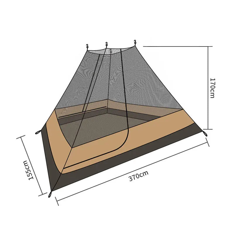 Pyramid Tent Indian Shelter Rainstorm Outdoor Camping Pointed Yurt with Chimney Hole Front And Rear Doors Windproof Luxury