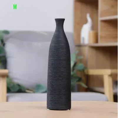 Simple Modern Black White Ceramic Vase Accessories Crafts Home Livingroom Table Figurines Decoration Office Furnishing Ornaments