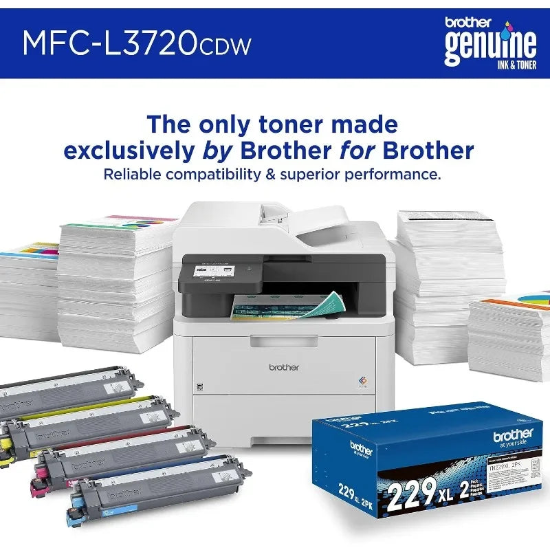 Brother MFC-L3720CDW Wireless Digital Color All-in-One Printer with Laser Quality Output, Copy, Scan, Fax, Duplex