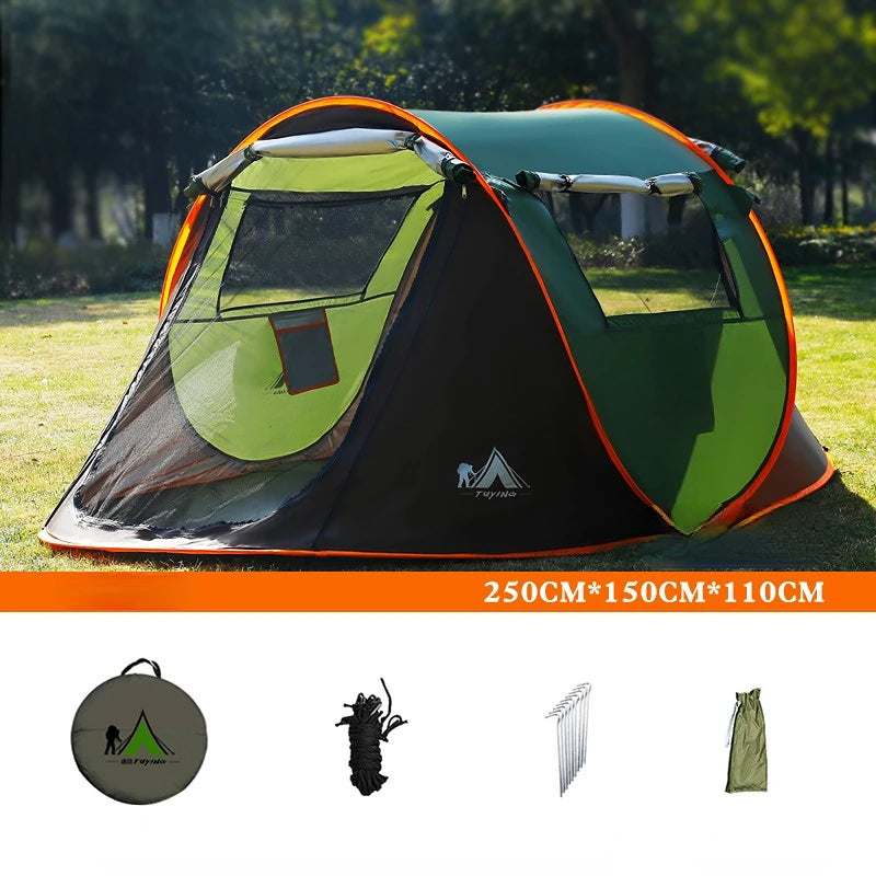 Outdoor 3 4 5 6 8 Person Automatic Pop Up Tent Camping Portable Rainproof Family Awning Beach Pegola Car Self Driving BBQ Tarp