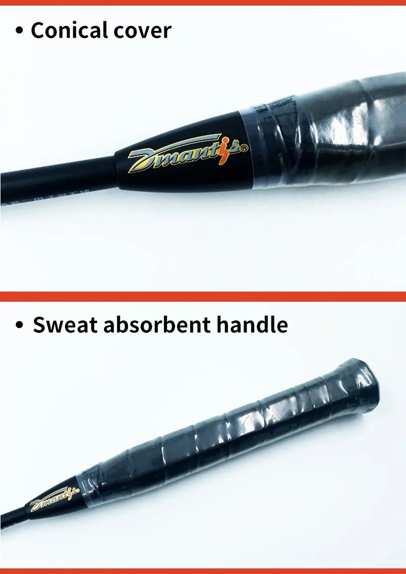 Badminton Racket Carbon Fiber Professional Graphite Fiber Badminton Racket 22-26lbs Shuttle Bat