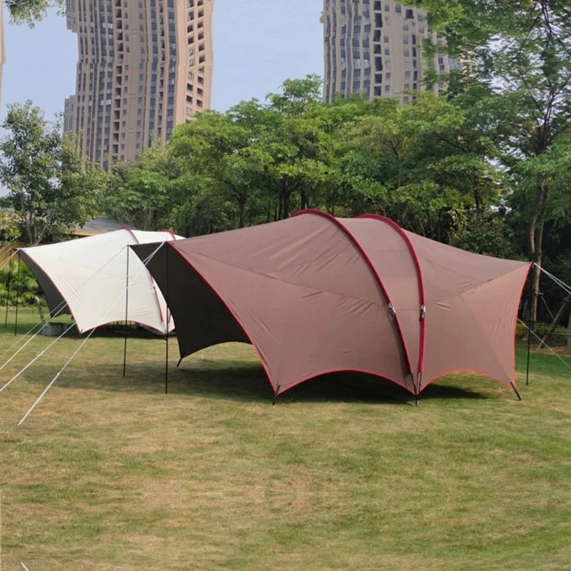 Double Frame Rods Outdoor Sunshade Awning, Anti-Ultraviolet, Super Large, Habi Military Tent, Canopy Beach, Living Room Cooking