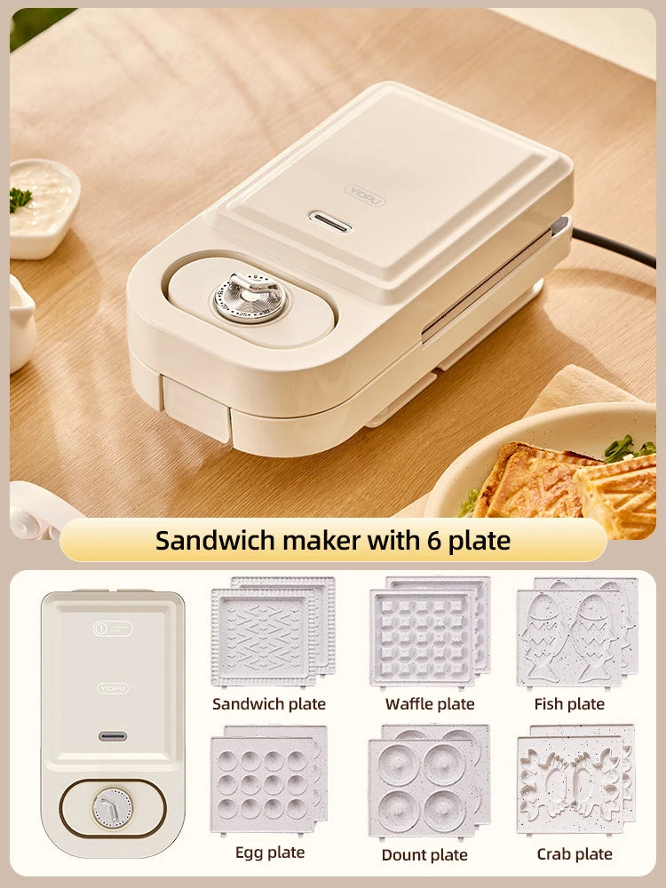 Electric Sandwich Maker Multifunctional Waffle Machine Toaster Baker Breakfast Machine Takoyaki Pancake Donuts Sandwichera 220V